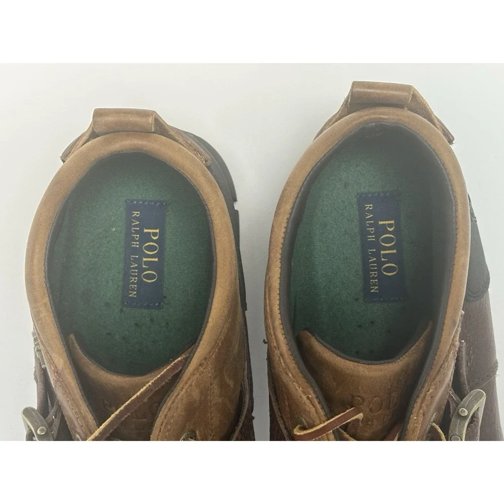 POLO Ralph Lauren Dover III Duck Boots Men's 13 D Two Tone Brown Leather 14323
